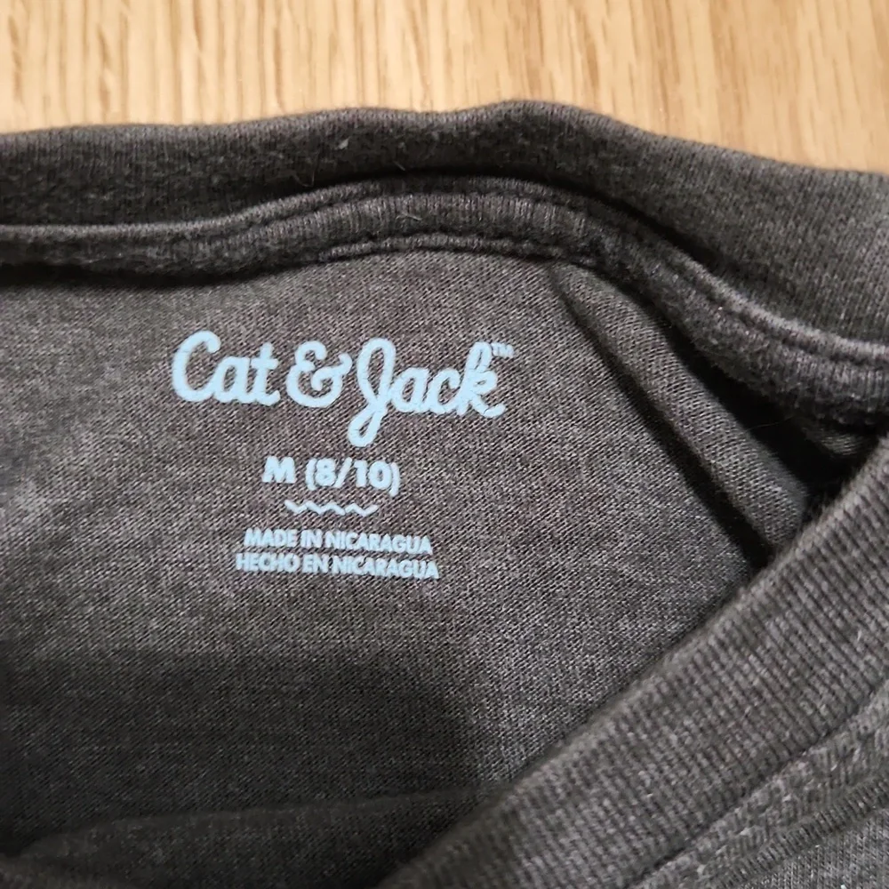 2 Boys Teal and Gray Long Sleeve Tees with Graphic Design Size M 8/10